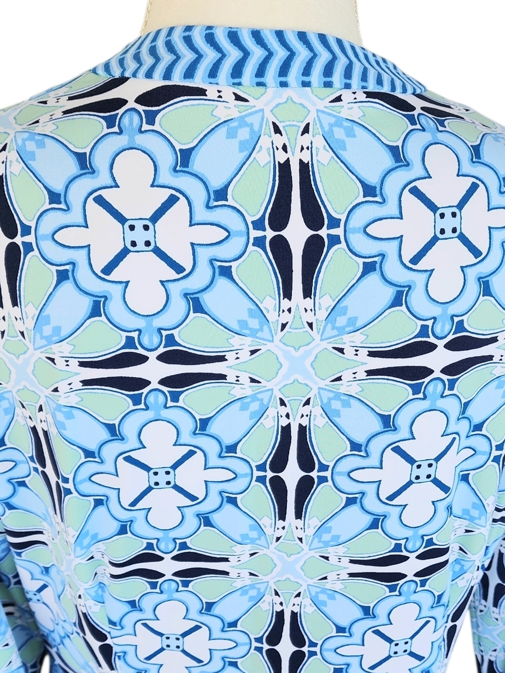 J Mclaughlin Blue Floral Geo Print Kids One-Piece - Picture 5 of 8
